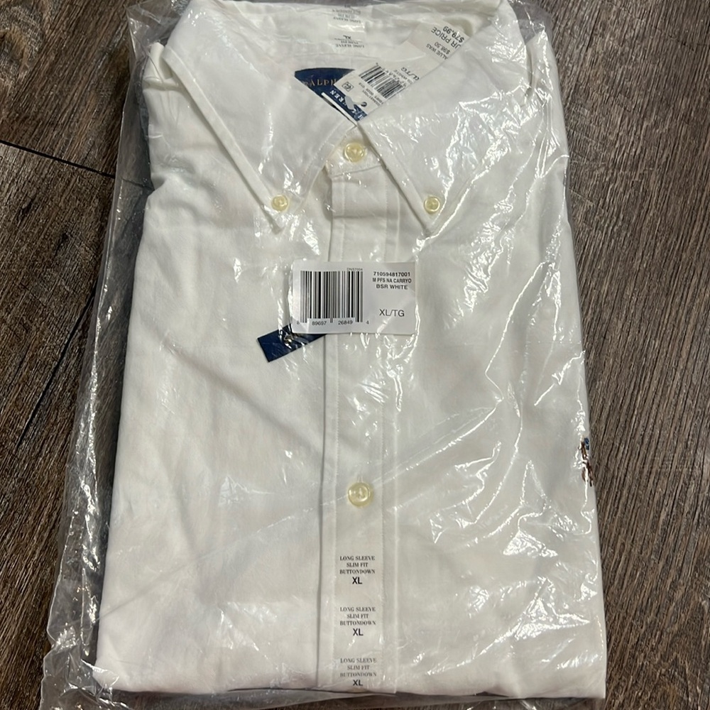 NWT Lauren Ralph Lauren Men’s Slim Button Down Shirt Size XL